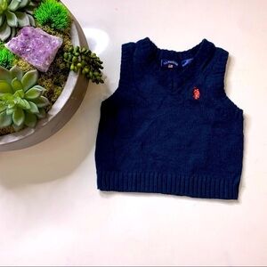 US polo ASSN navy blue acrylic V-neck sweater vest infant size 12 months